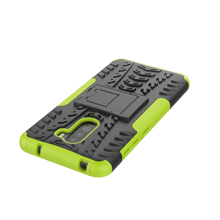 Anti-slip PC + TPU Hybrid Protection Case with Kickstand for Xiaomi Pocophone F1 / Poco F1 in India - Green-7