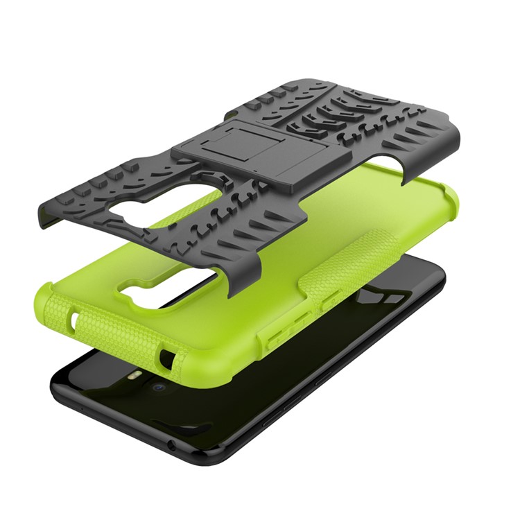 Anti-slip PC + TPU Hybrid Protection Case with Kickstand for Xiaomi Pocophone F1 / Poco F1 in India - Green-8