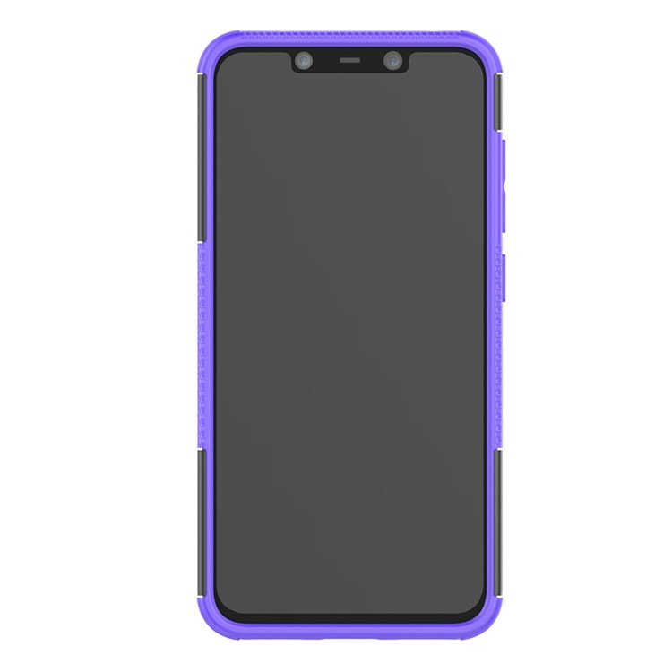 Anti-slip PC + TPU Combo Cover Case with Kickstand for Xiaomi Pocophone F1 / Poco F1 in India - Purple-4