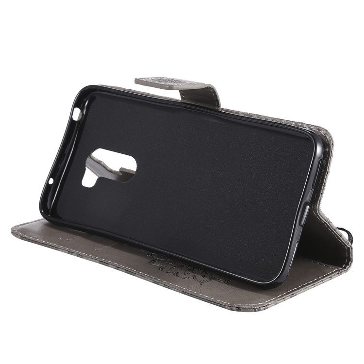 Leather Wallet Case for Xiaomi Pocophone F1 / Poco F1 (India) | Imprint Sunflower | Stand - Grey-8