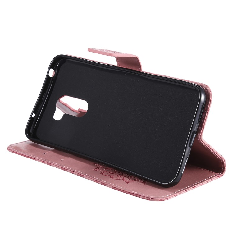 Leather Wallet Flip Casing for Xiaomi Pocophone F1 / Poco F1 (India) | Imprint Sunflower | Stand - Pink-8