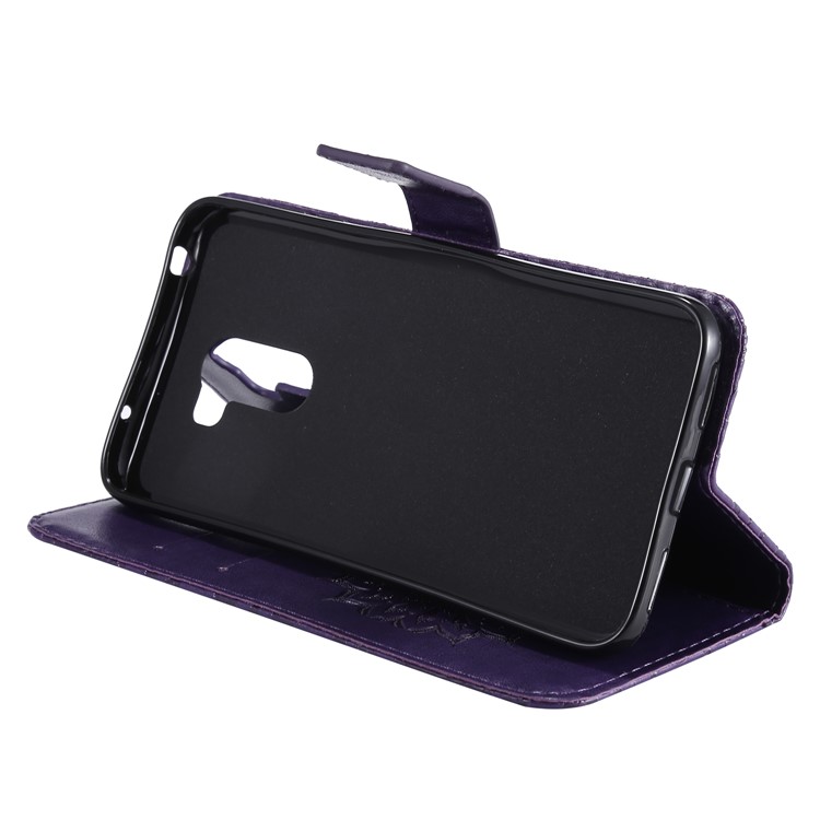 Leather Wallet Cell Phone Case for Xiaomi Pocophone F1 / Poco F1 (India) | Imprint Sunflower | Stand - Purple-8