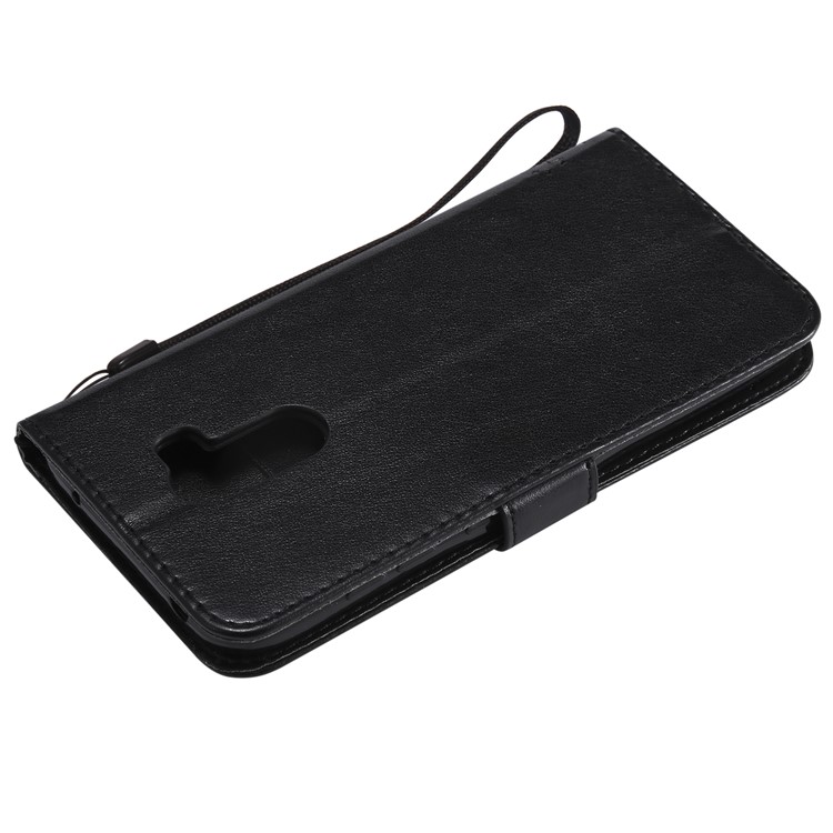 Imprint Cat and Tree Wallet Stand PU Leather Case with Lanyard for Xiaomi Pocophone F1 / Poco F1 (India) - Black-6