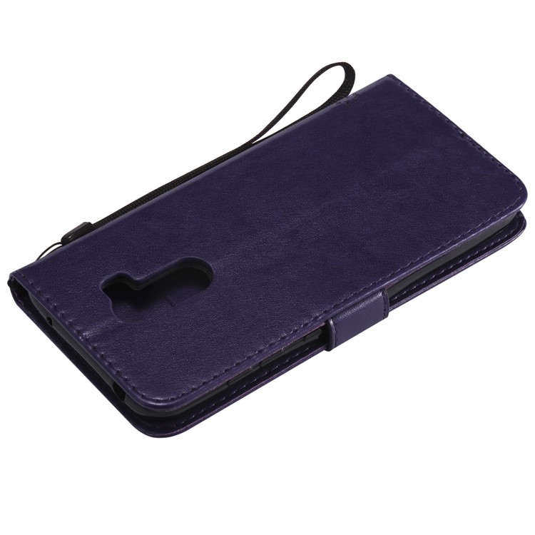 Imprint Cat and Tree Wallet PU Leather Case with Stand for Xiaomi Pocophone F1 / Poco F1 (India) - Dark Purple-6