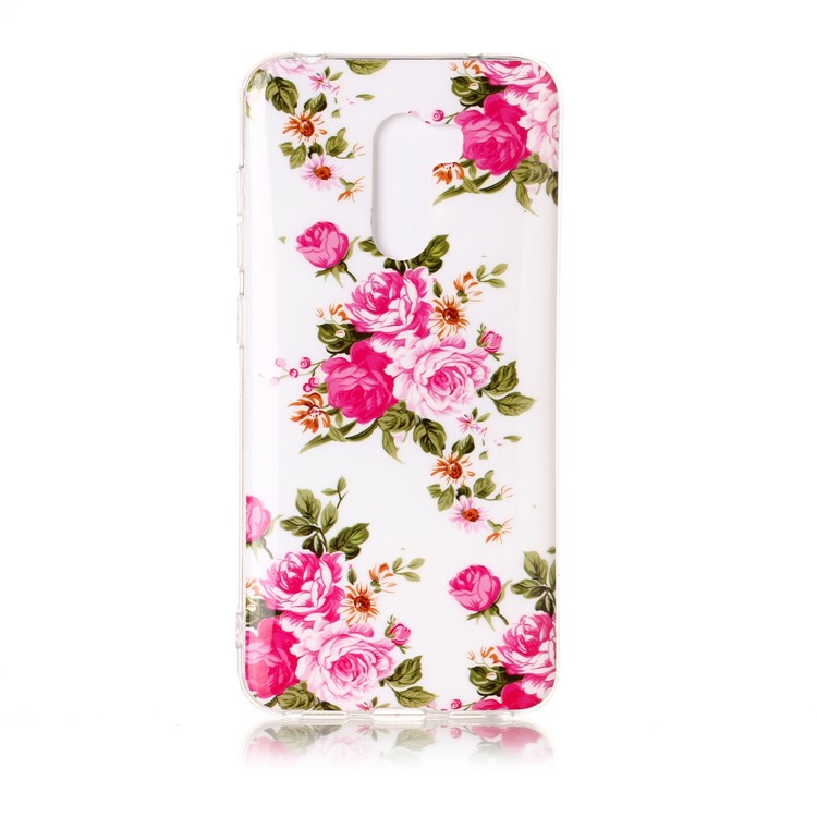 Luminous IMD Patterned Soft TPU Mobile Cover Case for Xiaomi Pocophone F1 / Poco F1 (India) - Blooming Peonies-2
