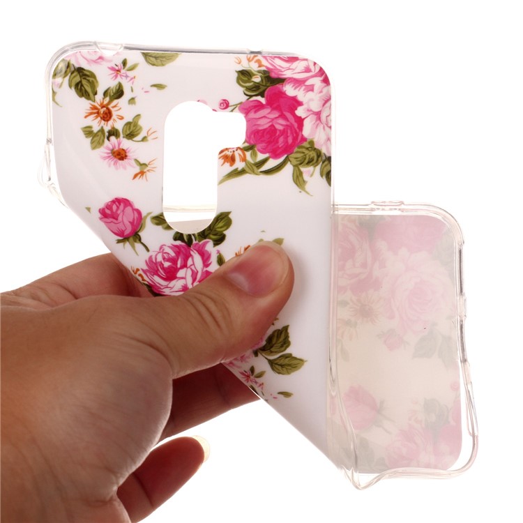 Luminous IMD Patterned Soft TPU Mobile Cover Case for Xiaomi Pocophone F1 / Poco F1 (India) - Blooming Peonies-4
