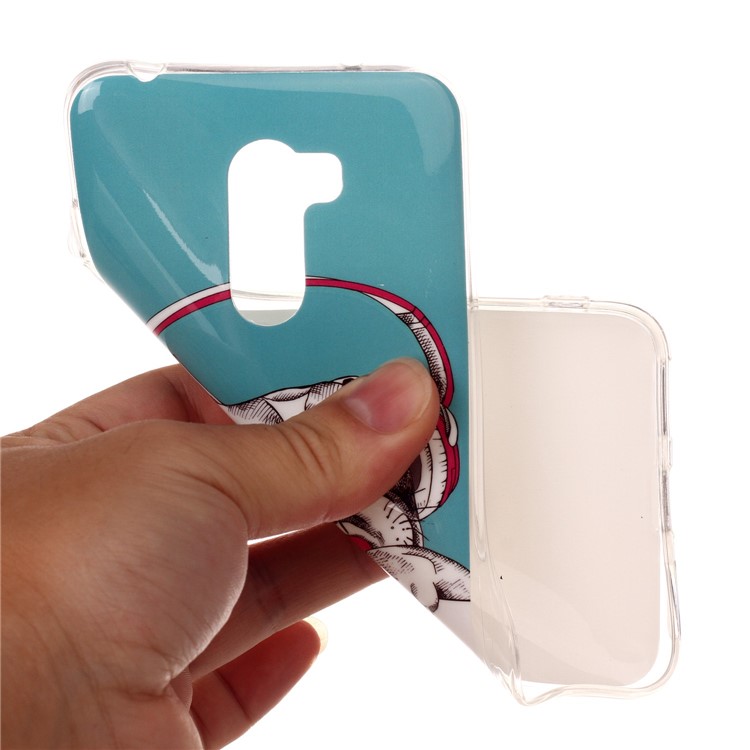 Luminous IMD Patterned Soft TPU Case Accessory for Xiaomi Pocophone F1 / Poco F1 (India) - Dog Wearing Headphone-4