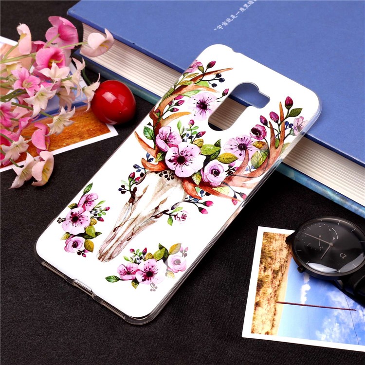 Luminous IMD Patterned Soft TPU Phone Case for Xiaomi Pocophone F1 / Poco F1 (India) - Flowered Elk-1