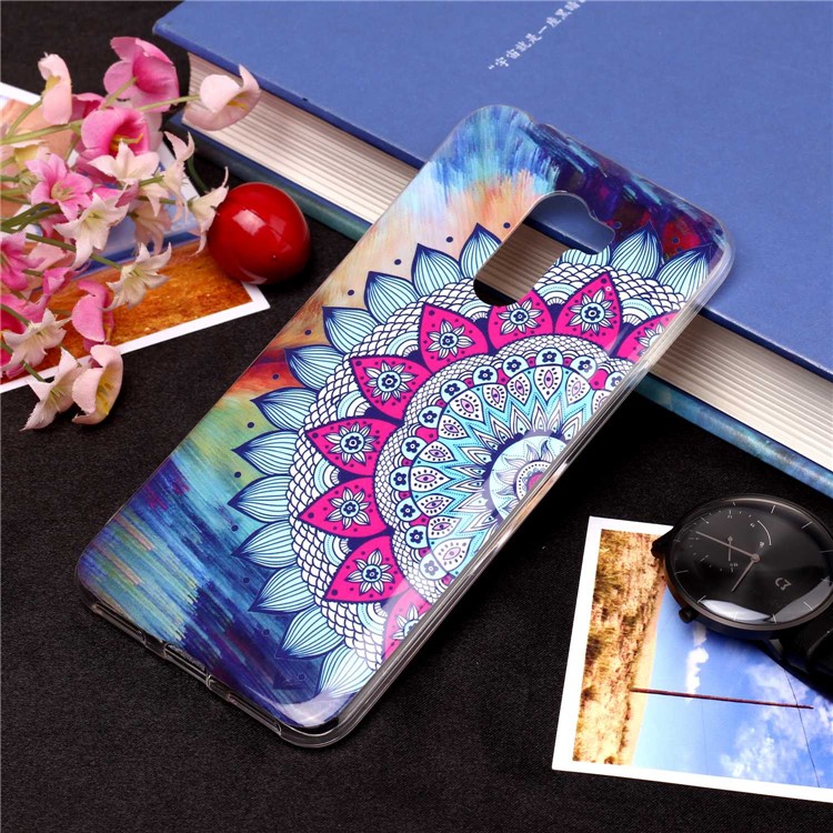 Luminous IMD Patterned Gel Jelly TPU Phone Case for Xiaomi Pocophone F1 / Poco F1 (India) - Colorized Mandala Flower-1