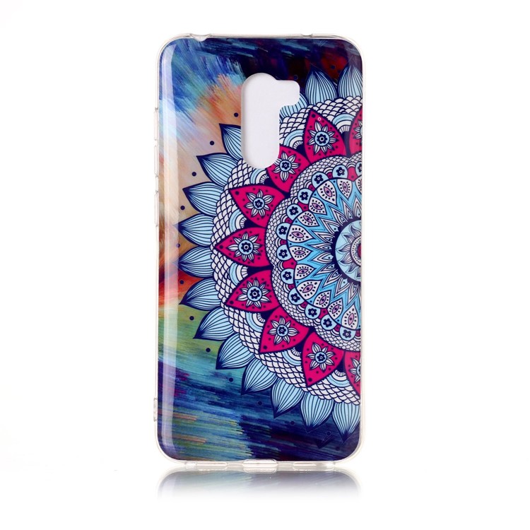 Luminous IMD Patterned Gel Jelly TPU Phone Case for Xiaomi Pocophone F1 / Poco F1 (India) - Colorized Mandala Flower-2