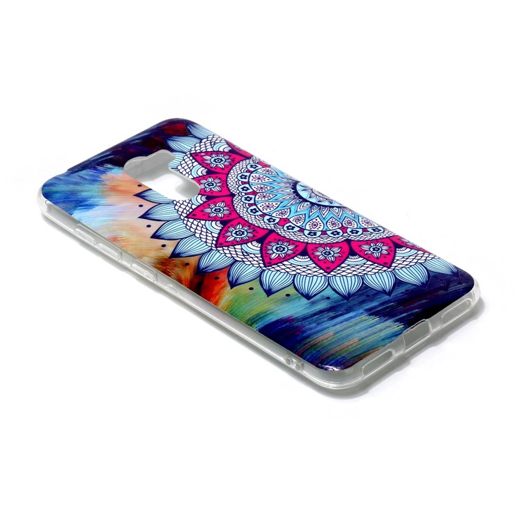 Luminous IMD Patterned Gel Jelly TPU Phone Case for Xiaomi Pocophone F1 / Poco F1 (India) - Colorized Mandala Flower-3