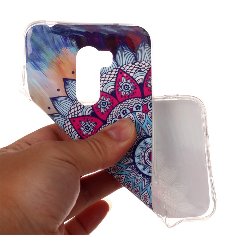Luminous IMD Patterned Gel Jelly TPU Phone Case for Xiaomi Pocophone F1 / Poco F1 (India) - Colorized Mandala Flower-4