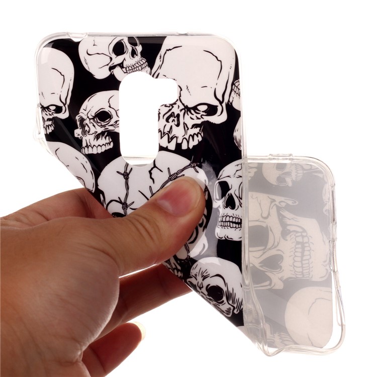 Luminous IMD Patterned Soft TPU Phone Back Case for Xiaomi Pocophone F1 / Poco F1 (India) - Skulls Pattern-4