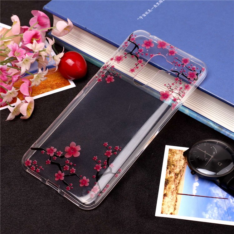 Pattern Printing IMD TPU Soft Back Lightweight Phone Case for Xiaomi Pocophone F1 / Poco F1 (India) - Plum Blossom-1