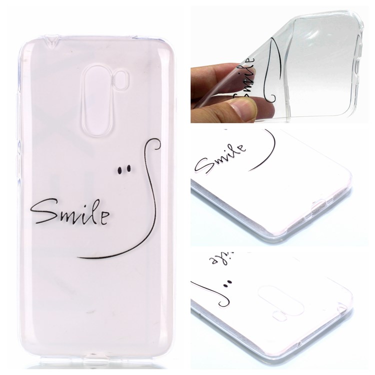 Padrão De Impressão TPU Case Capa Shell Para Xiaomi Pocophone F1 / Poco F1 Na Índia - Padrão De Sorriso-1