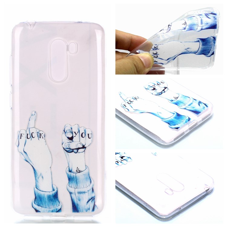 Pattern Printing TPU Cover Shell for Xiaomi Pocophone F1 / Poco F1 in India - FUCK Pattern-1