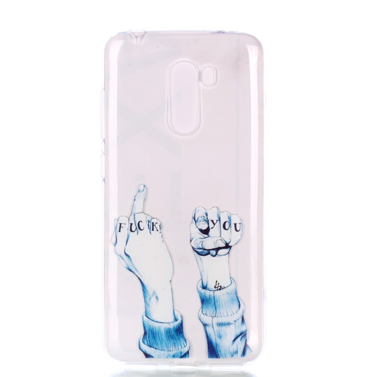 Pattern Printing TPU Cover Shell for Xiaomi Pocophone F1 / Poco F1 in India - FUCK Pattern-2