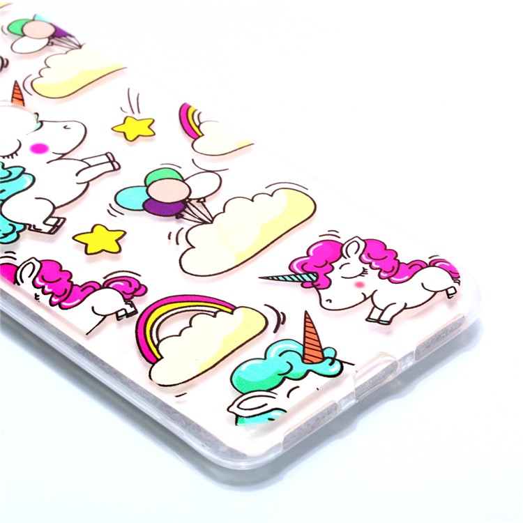 Pattern Printing Soft TPU Back Case for Xiaomi Redmi Note 6 - Rainbow Unicorn-3