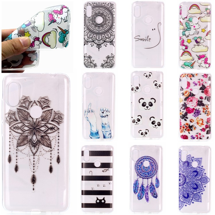 Pattern Printing Soft TPU Back Case for Xiaomi Redmi Note 6 - Rainbow Unicorn-7