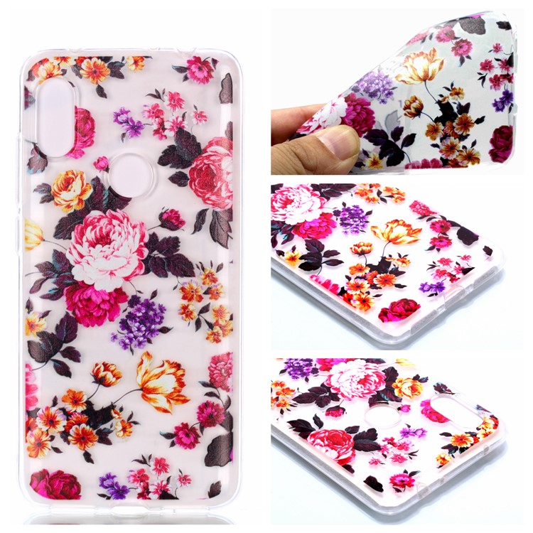 Pattern Printing Soft TPU Back Cover for Xiaomi Redmi Note 6 Pro - Pretty Flower-1