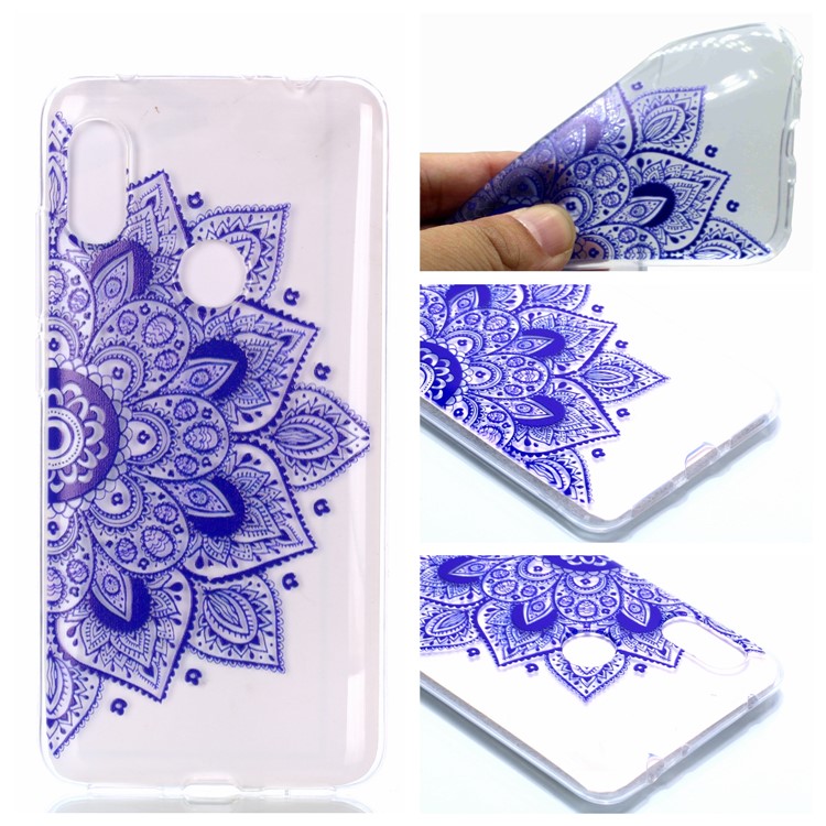 Pattern Printing Soft TPU Back Shell for Xiaomi Redmi Note 6 Pro - Half Flower-1