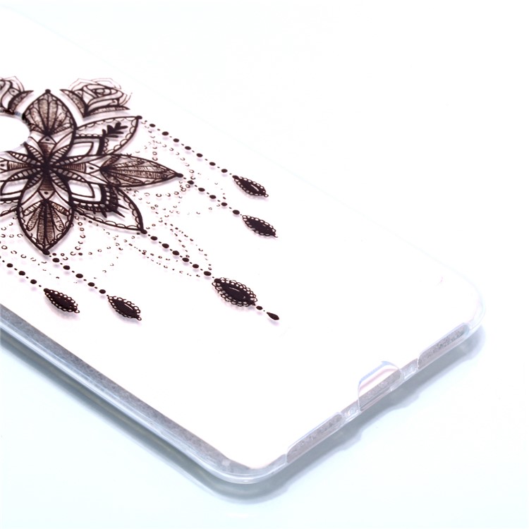 Pattern Printing Soft TPU Phone Case for Xiaomi Redmi Note 6 Pro - Black Flower-3