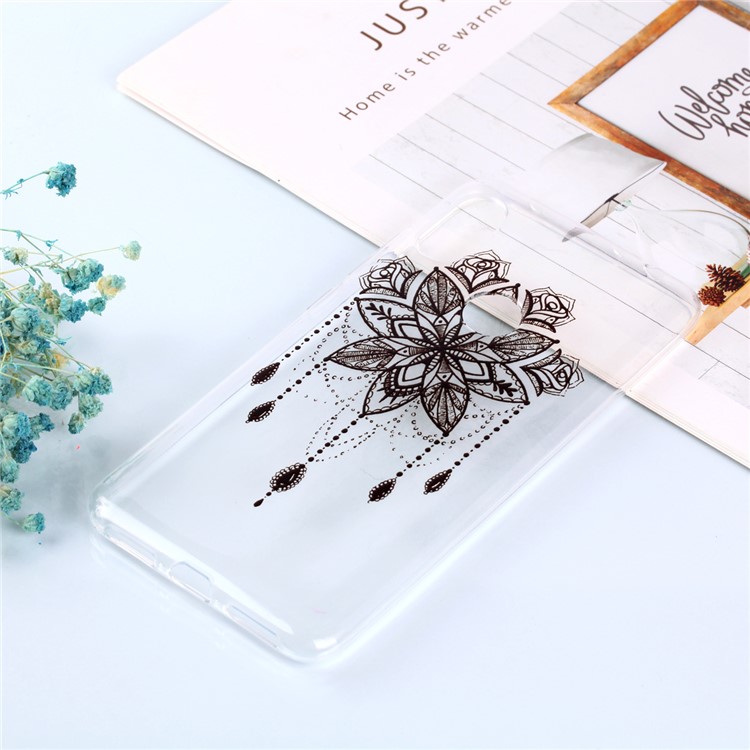 Pattern Printing Soft TPU Phone Case for Xiaomi Redmi Note 6 Pro - Black Flower-6