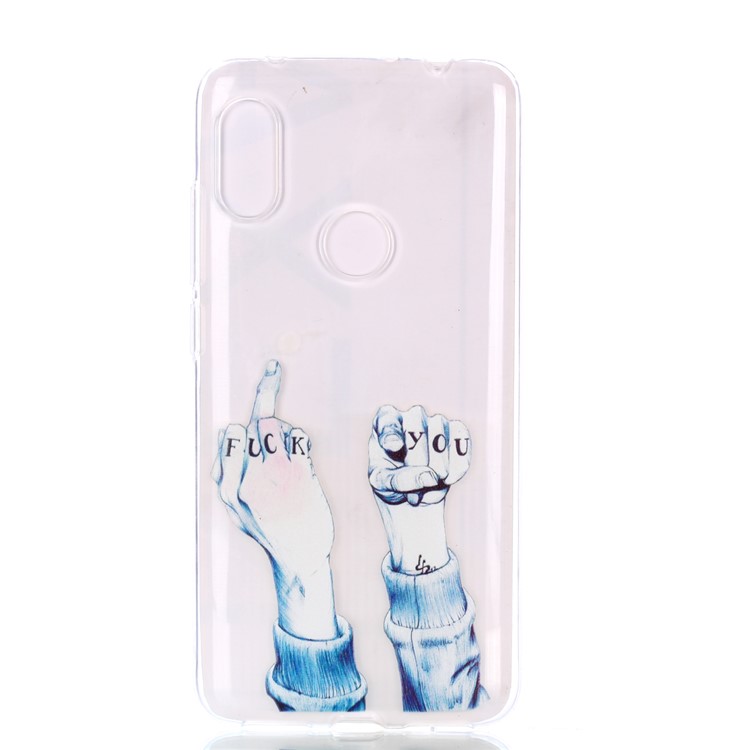 Pattern Printing Soft TPU Phone Cover for Xiaomi Redmi Note 6 Pro - Hand Gesture-2