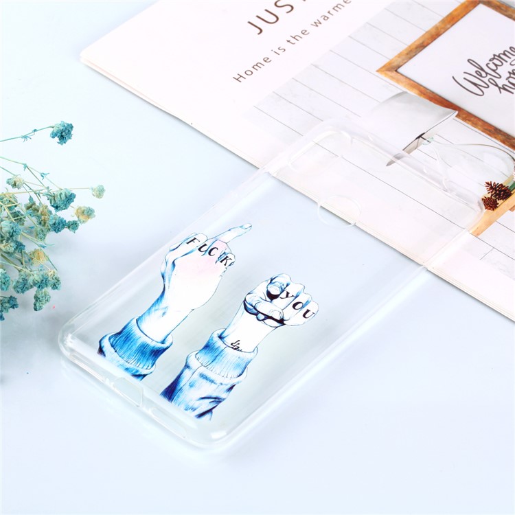 Pattern Printing Soft TPU Phone Cover for Xiaomi Redmi Note 6 Pro - Hand Gesture-5