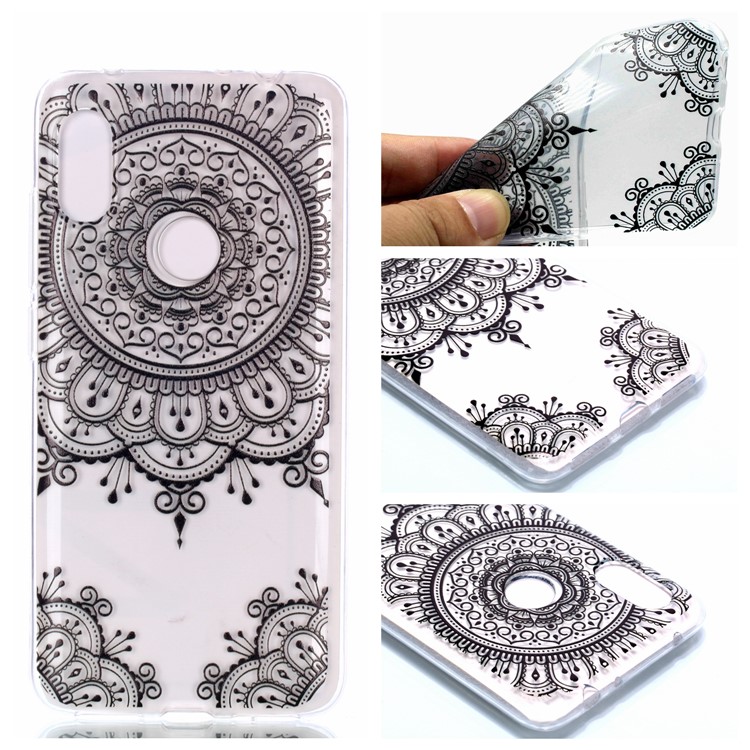 Pattern Printing Soft TPU Phone Shell for Xiaomi Redmi Note 6 Pro - Lace Flower-1