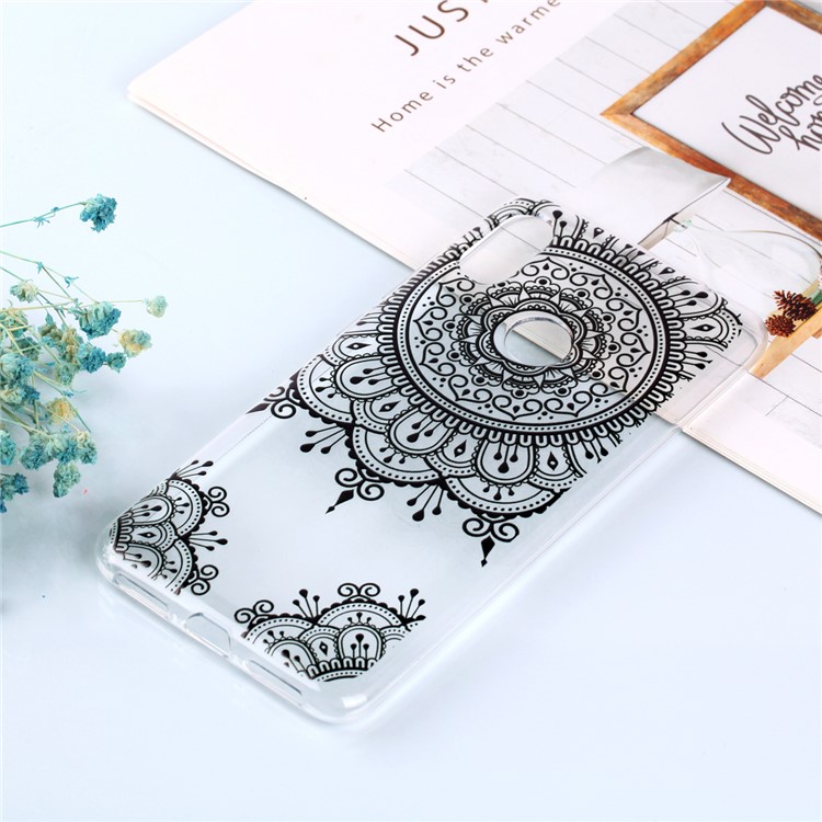 Pattern Printing Soft TPU Phone Shell for Xiaomi Redmi Note 6 Pro - Lace Flower-6