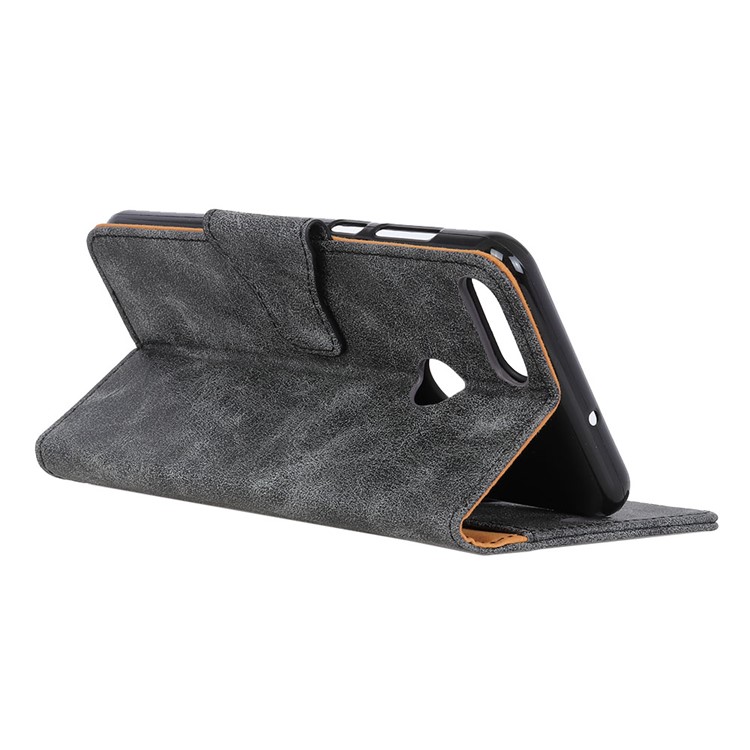 Retro Split Leather Wallet Stand Mobile Case for Xiaomi Mi 8 Lite / Mi 8 Youth (Mi 8X) - Grey-9