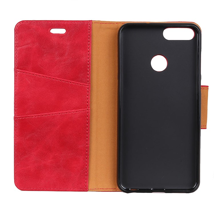 Crazy Horse Split Leather Wallet Phone Cover for Xiaomi Mi 8 Lite / Mi 8 Youth (Mi 8X) - Red-3