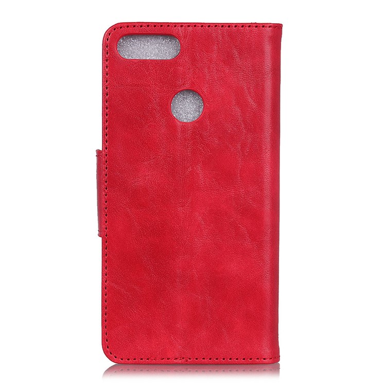 Crazy Horse Split Leather Wallet Phone Cover for Xiaomi Mi 8 Lite / Mi 8 Youth (Mi 8X) - Red-4