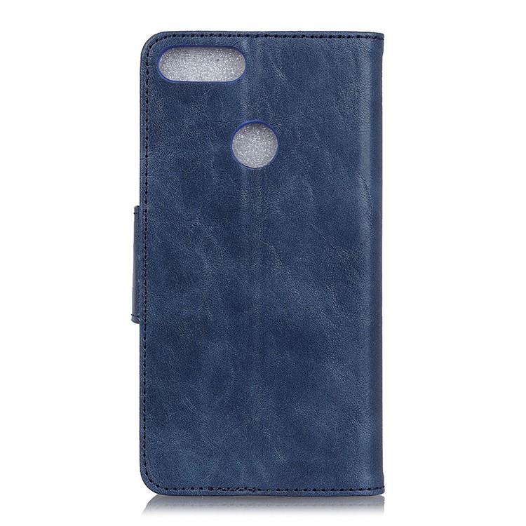 Crazy Horse Split Leather Cover Wallet Phone Shell for Xiaomi Mi 8 Lite / Mi 8 Youth (Mi 8X) - Blue-2