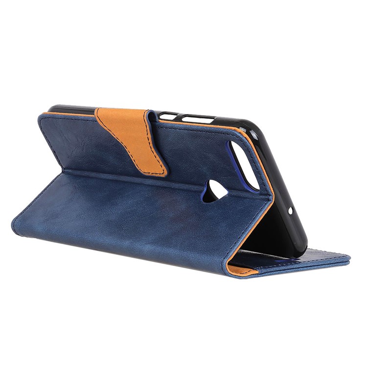 Crazy Horse Split Leather Cover Wallet Phone Shell for Xiaomi Mi 8 Lite / Mi 8 Youth (Mi 8X) - Blue-7