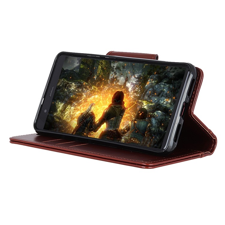 For Xiaomi Mi 8 Lite / Mi 8 Youth (Mi 8X) PU Leather Protective Case / Wallet / Stand / Double-sided Magnetic Strap - Brown-7