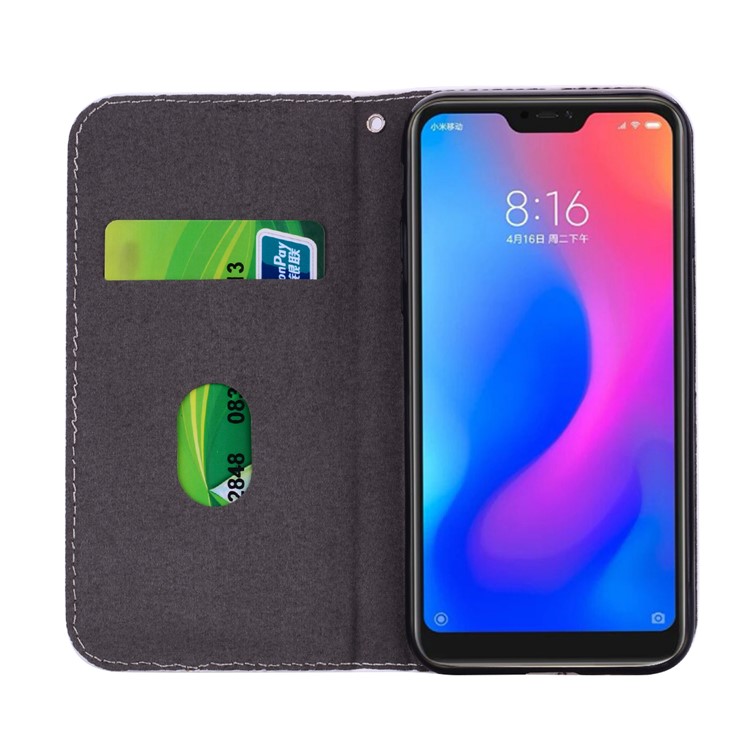 Crocodile Texture Glittery Sequins Splicing PU Leather Auto-absorbed Phone Cover Case for Xiaomi Mi A2 / Mi 6X - Dark Purple-8
