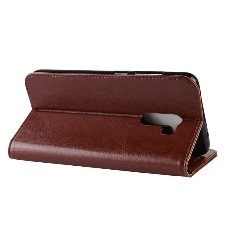 Crazy Horse Magnetic Stand Wallet Leather Mobile Phone Cover for Xiaomi Pocophone F1 / Poco F1 (India) - Brown-7