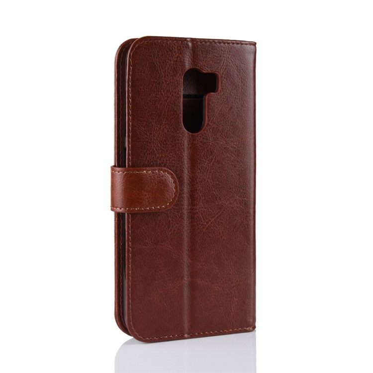 Crazy Horse Magnetic Stand Wallet Leather Mobile Phone Cover for Xiaomi Pocophone F1 / Poco F1 (India) - Brown-8
