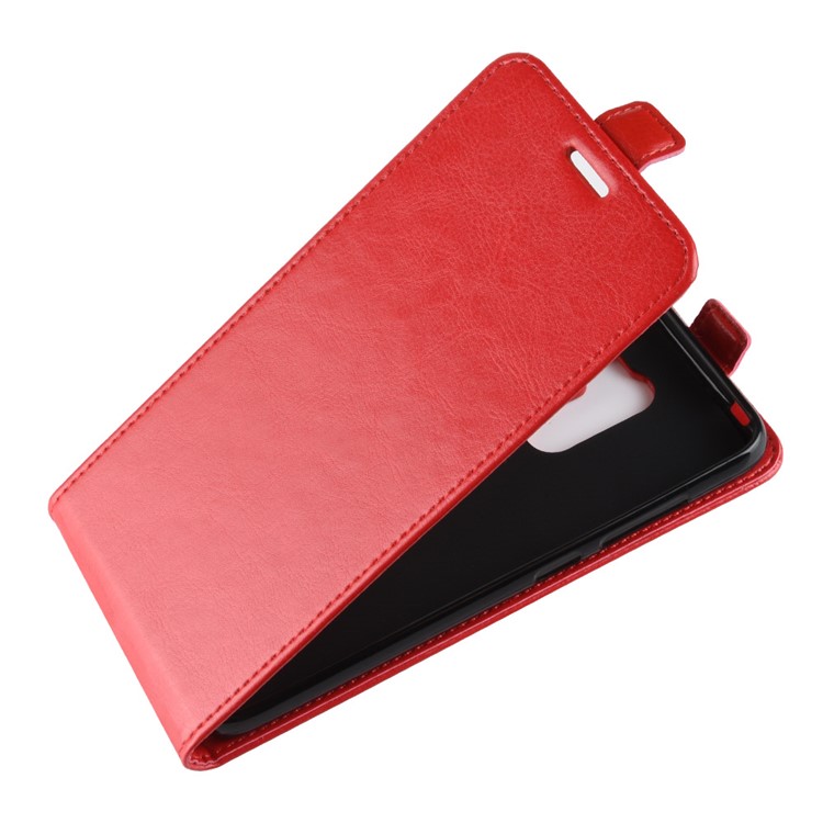 Crazy Horse Vertical Flip Card Holder en Cuir Couverture Pour Xiaomi Pocophone F1 / Poco F1 (inde) - Rouge