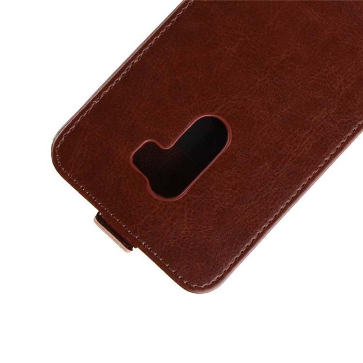 Crazy Horse Texture Vertical Flip Card Holder Leather Shell for Xiaomi Pocophone F1 / Poco F1 (India) - Brown-3