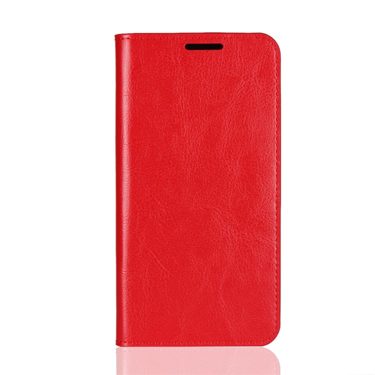 Crazy Horse Genuine Leather Wallet Phone Cover with Stand for Xiaomi Pocophone F1 / Poco F1 (India) - Red-2