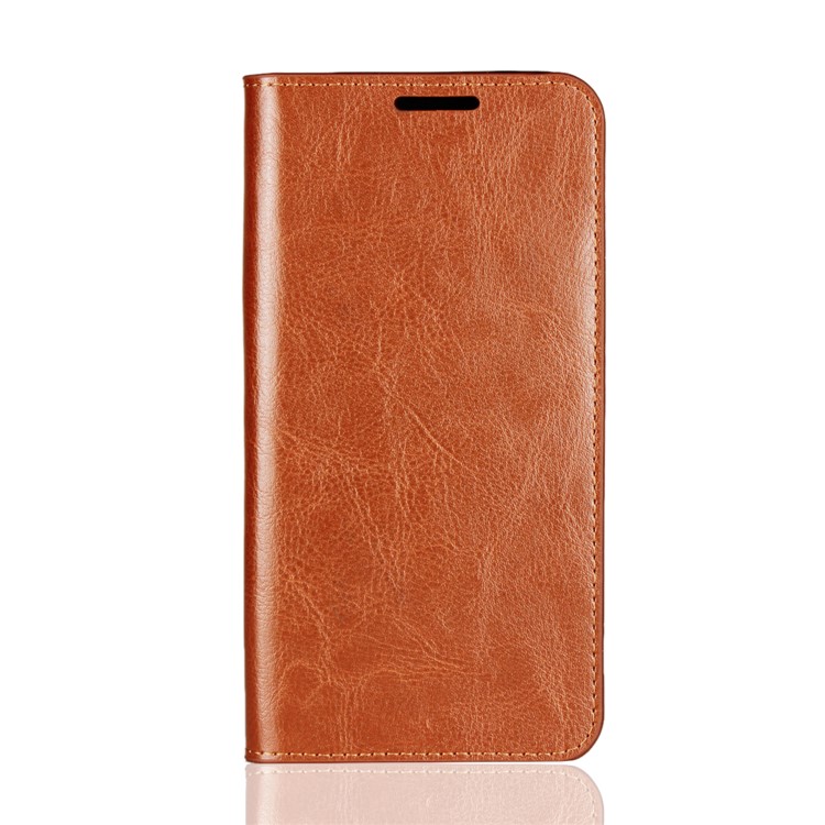 Crazy Horse Genuine Leather Wallet Phone Casing with Stand for Xiaomi Pocophone F1 / Poco F1 (India) - Brown-2