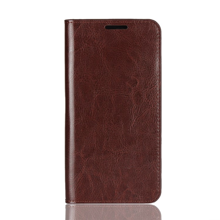 Crazy Horse Genuine Leather Wallet Phone Case with Stand for Xiaomi Pocophone F1 / Poco F1 (India) - Coffee-2
