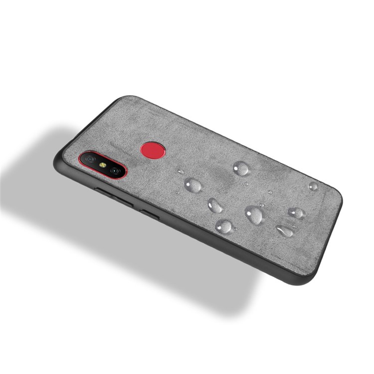 Retro Velvet Cloth Coated PC + TPU Hybrid Protective Case for Xiaomi Mi A2 Lite / Redmi 6 Pro - Grey-4