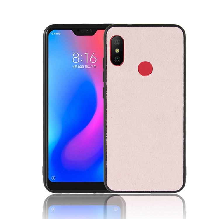 Retro Velvet Cloth Coated PC + TPU Hybrid Phone Shell for Xiaomi Mi A2 Lite / Redmi 6 Pro - Pink-1