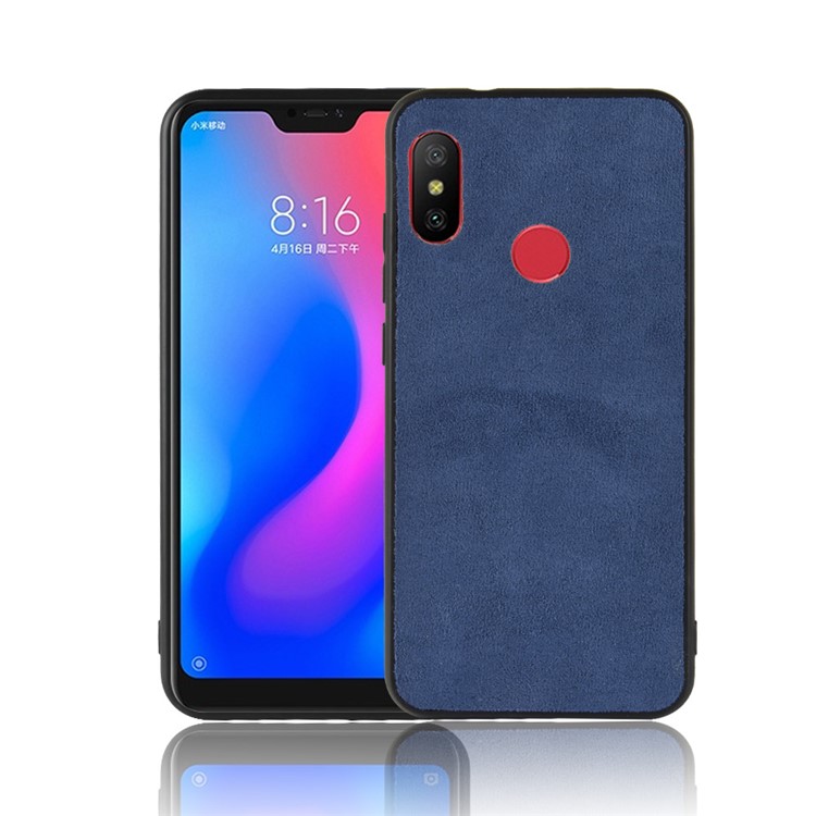 Retro Velvet Cloth Coated PC + TPU Hybrid Protective Casing for Xiaomi Mi A2 Lite / Redmi 6 Pro - Blue-1