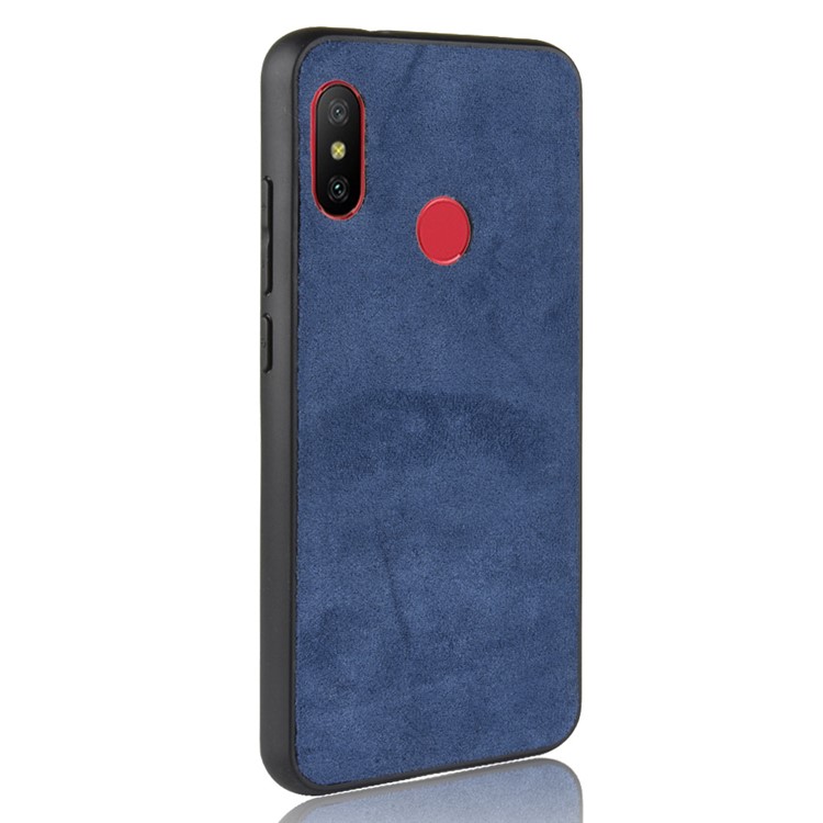 Retro Velvet Cloth Coated PC + TPU Hybrid Protective Casing for Xiaomi Mi A2 Lite / Redmi 6 Pro - Blue-3