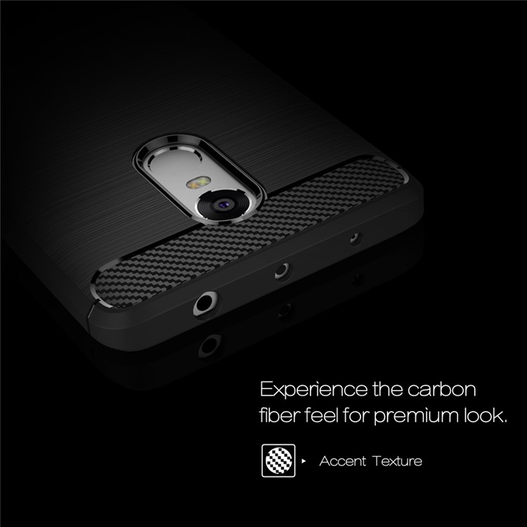 Carbon Fibre Brushed TPU Case for Xiaomi Redmi Note 4 - Black-3